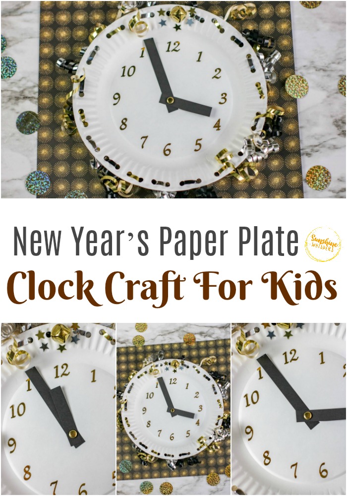 New Year's Paper Plate Clock Craft