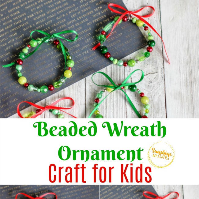 Beaded Wreath Ornament Craft For Kids