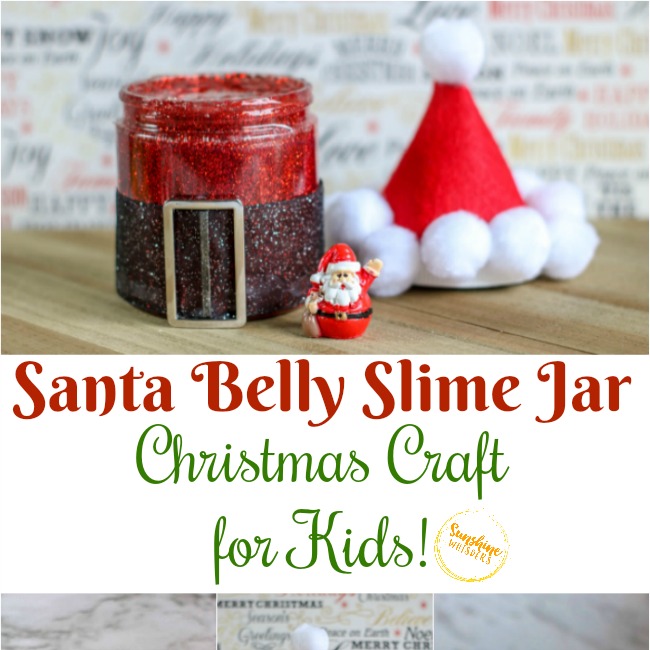 Santa Belly Slime Jar Christmas Craft For Kids