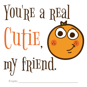 cutie orange free printable valentine tag