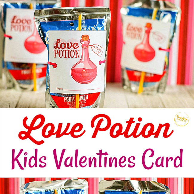 Love Potion Kids Valentines Card Idea (FREE Printable Tag!)