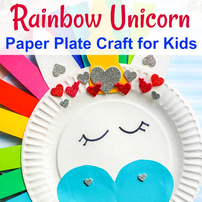 Rainbow Unicorn Paper Plate Craft For Kids