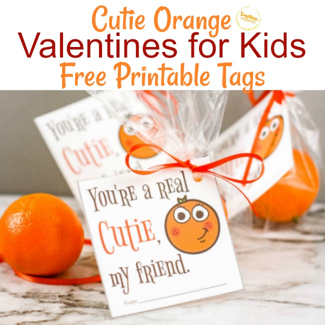 Cutie Orange FREE Printable Valentines Tag