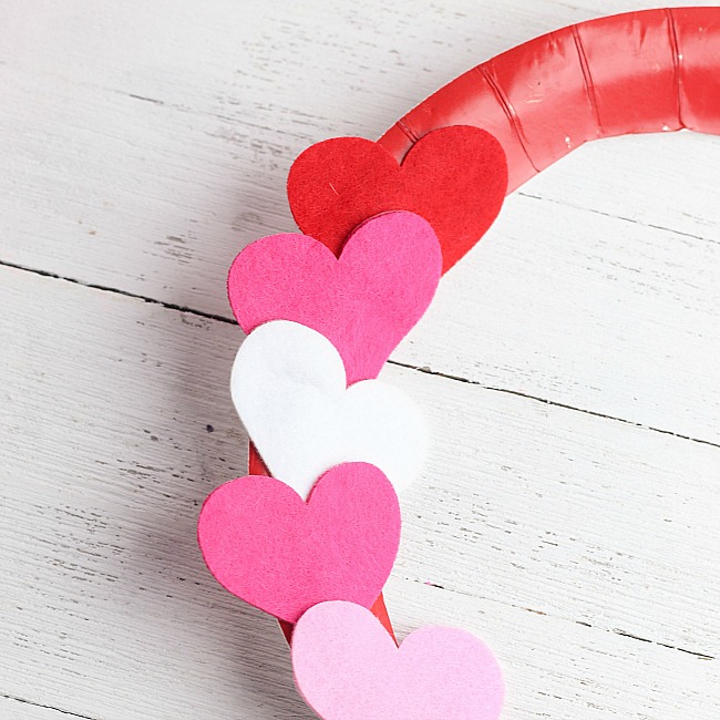 paper plate heart wreath craft for kids