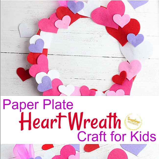 Valentine’s Day Paper Plate Heart Wreath Craft!