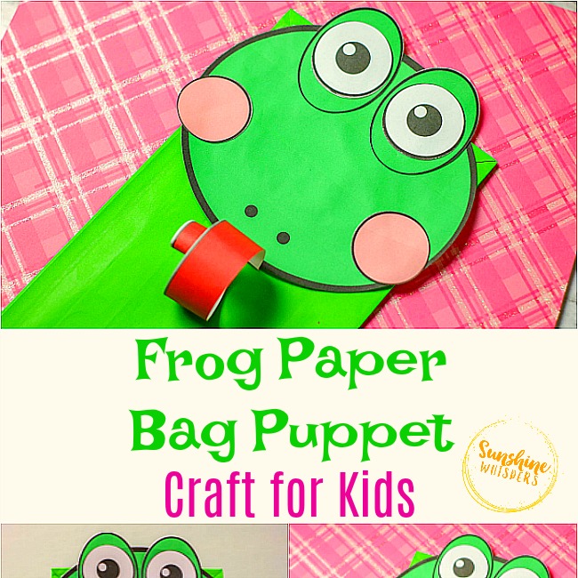 Frog Paper Bag Puppet Craft For Kids (FREE Template!)