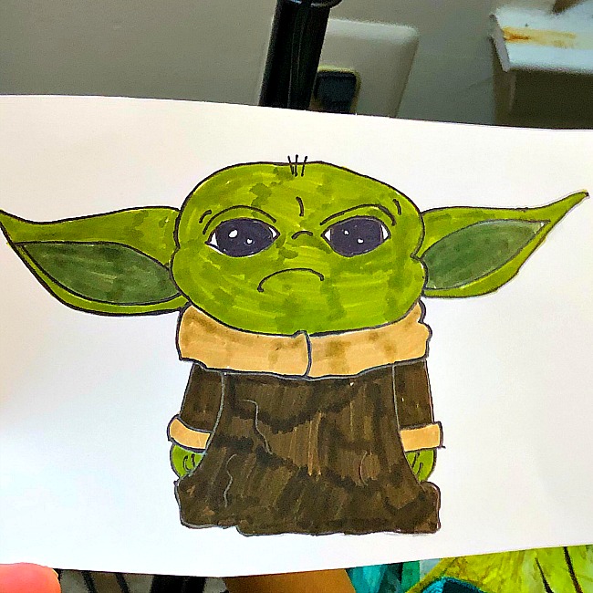 Baby Yoda Paper Plate Craft for Kids