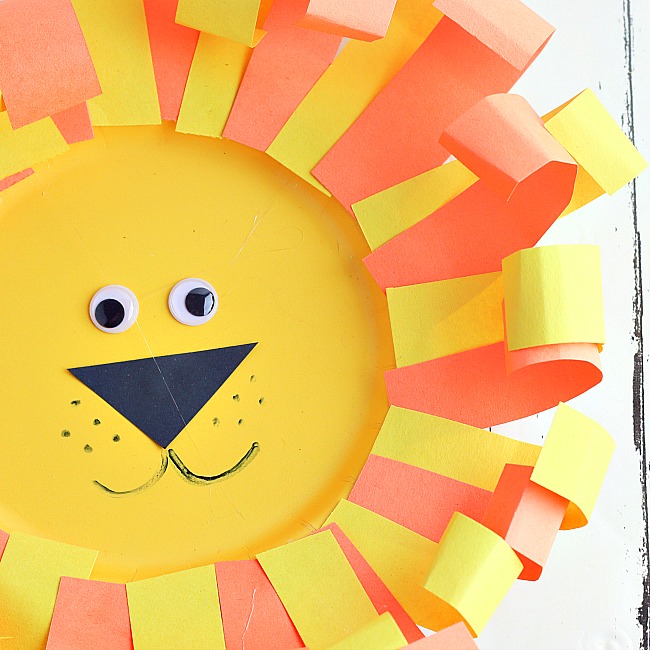 lion paper plate craft for kids