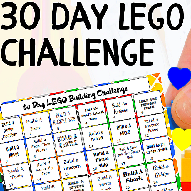 30 Day LEGO Challenge FREE Printable Activity Calendar!
