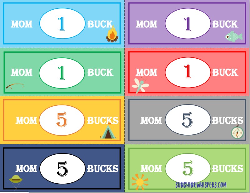 Mom Bucks Reward System Printable Pack