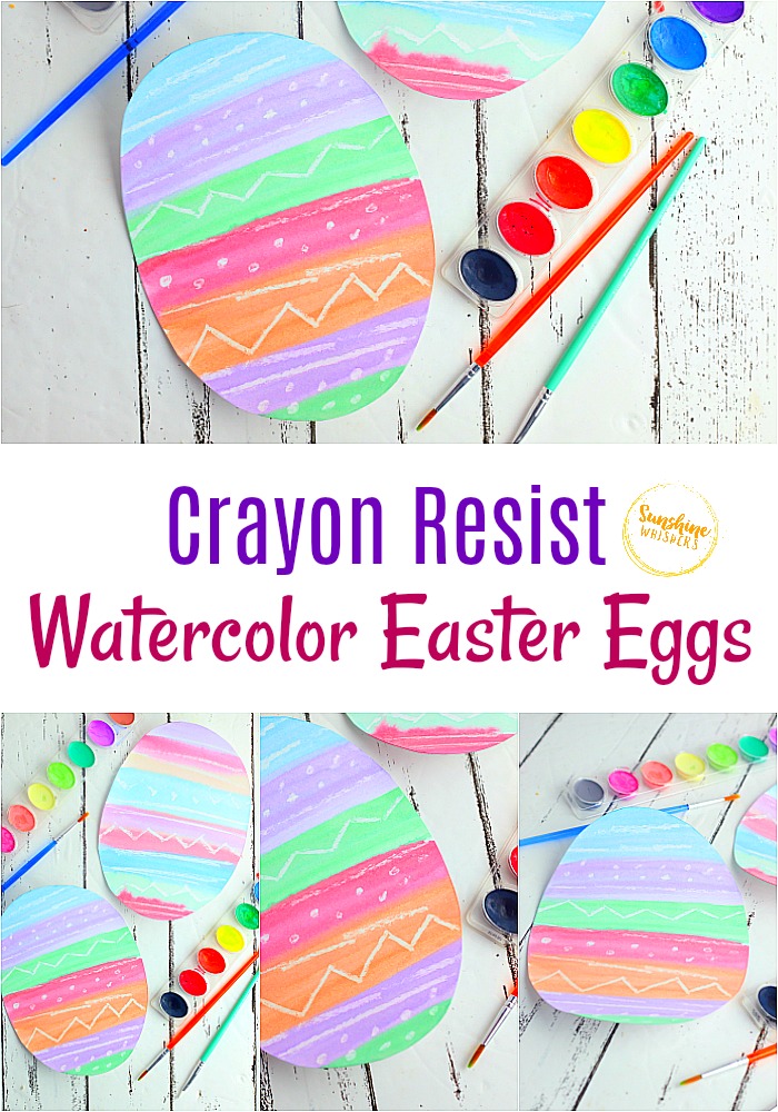 crayon resist watercolor easter eggs
