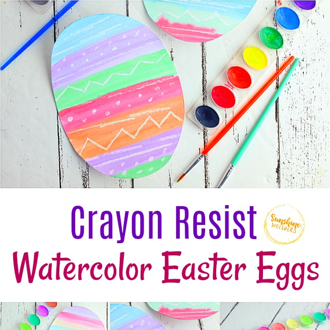 crayon resist watercolor easter eggs