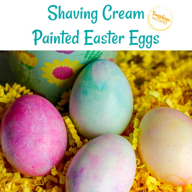 shaving cream painted easter eggs