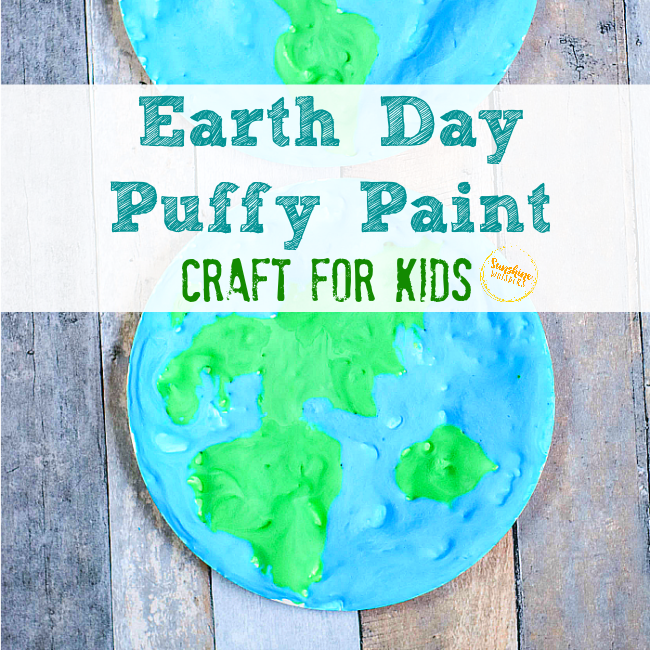 Earth Day Puffy Paint Craft For Kids (With FREE Template)