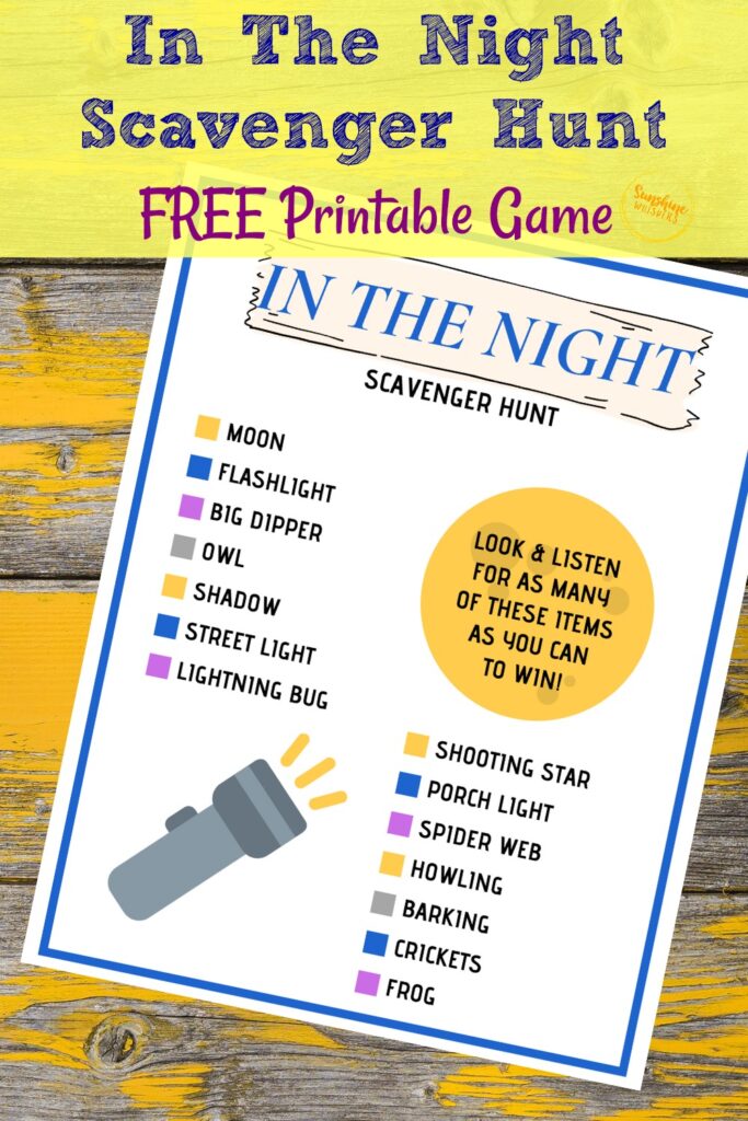 In the night scavenger hunt free printable game