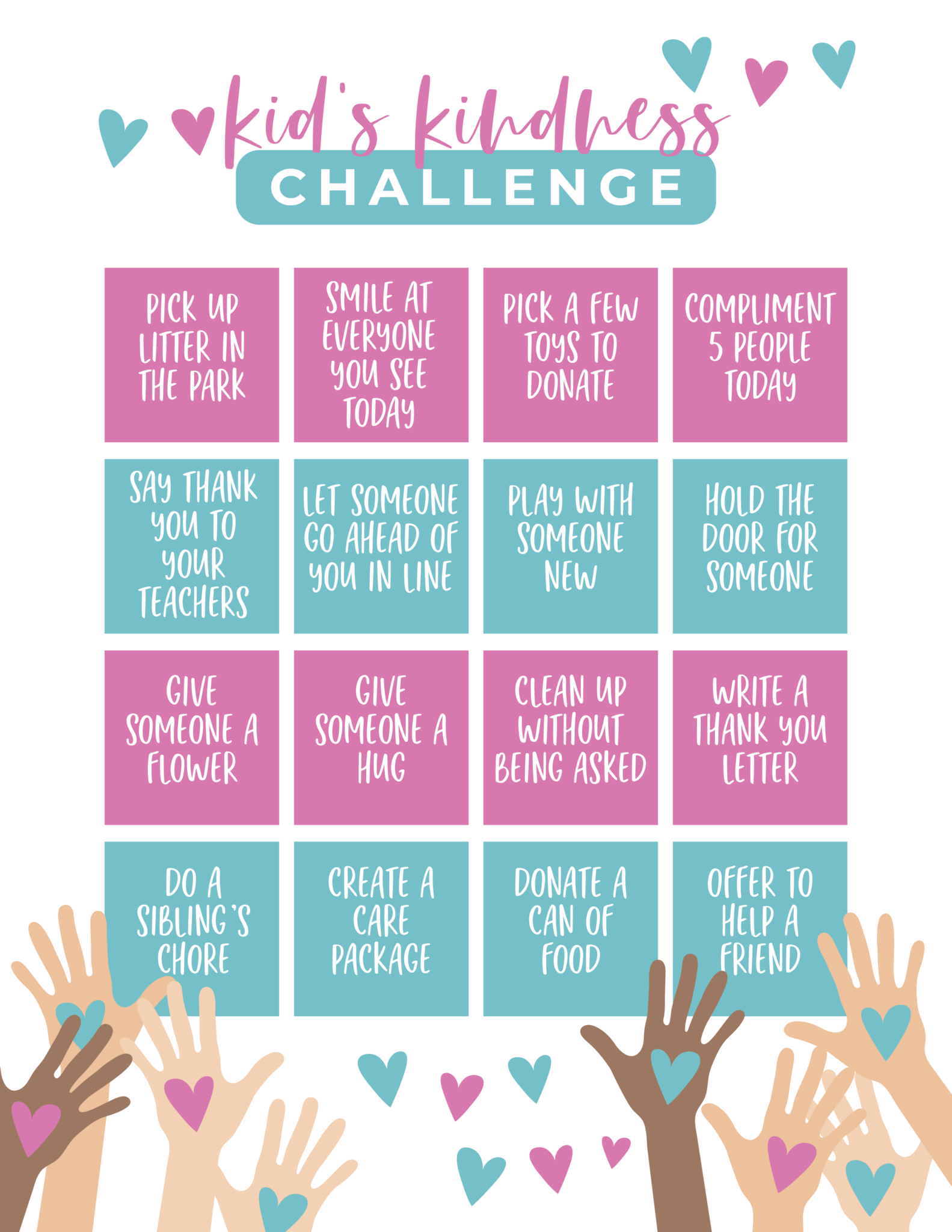 Kid s Kindness Challenge FREE Kindness Printable Kid s Kindness Challenge FREE Kindness Printable