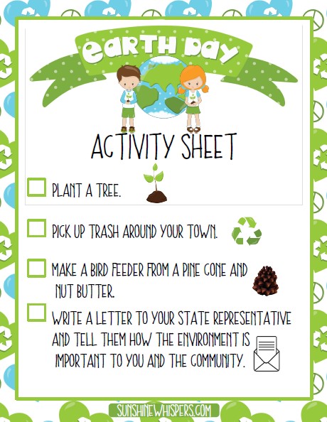 free earth day printables for kids