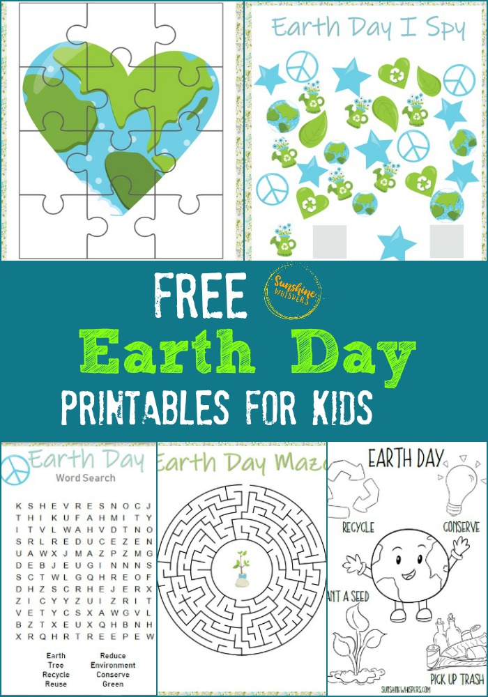 FREE Earth Day Printables For Kids Sunshine Whispers