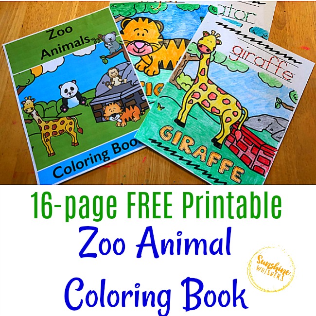 Free Printable Zoo Animal Coloring Book For Kids
