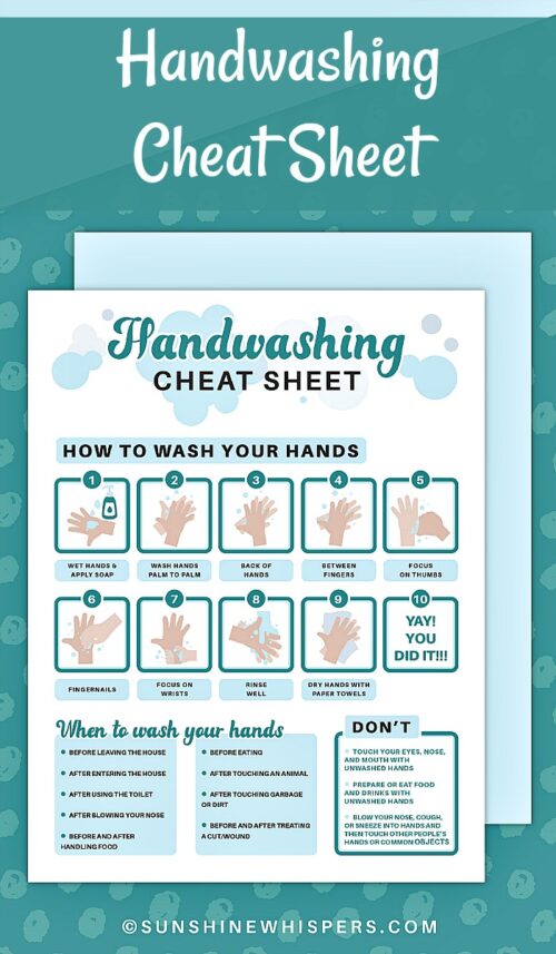 Handwashing Cheat Sheet Printable (Great For Teaching Kids!) - Sunshine ...