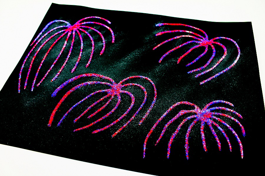Red White and Blue Sand Fireworks Craft for Kids