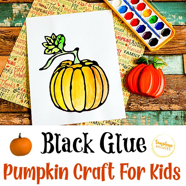 Black Glue Pumpkin Craft For Kids