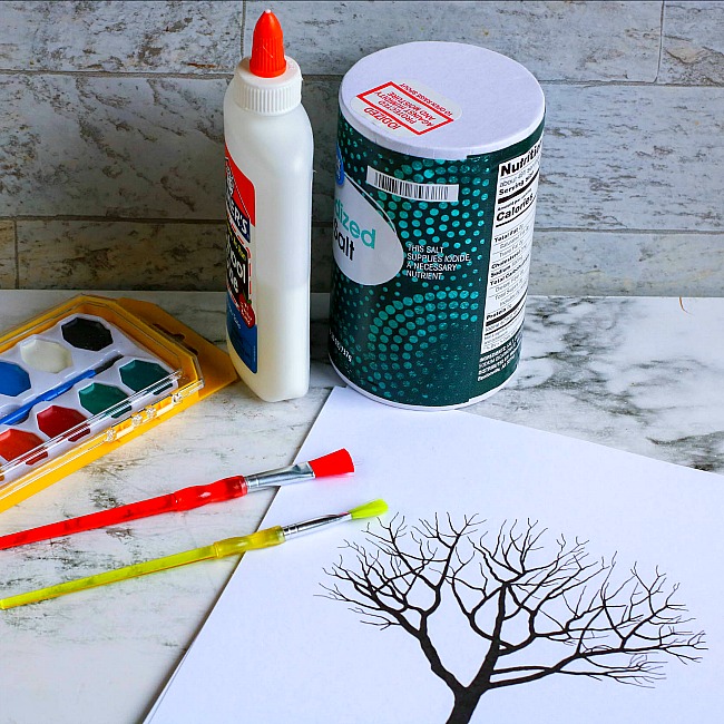 Fall Tree Salt Painting Craft
