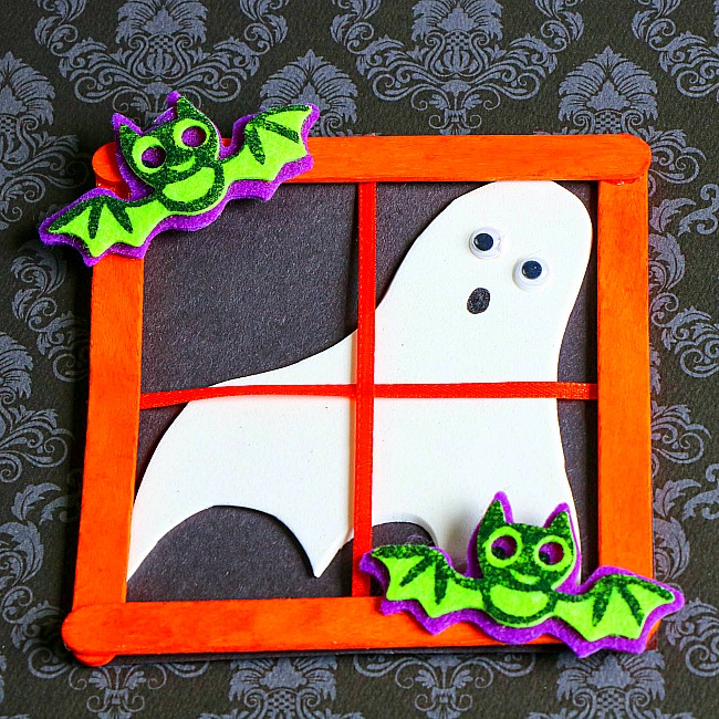 haunted window ghost popsicle stick craft