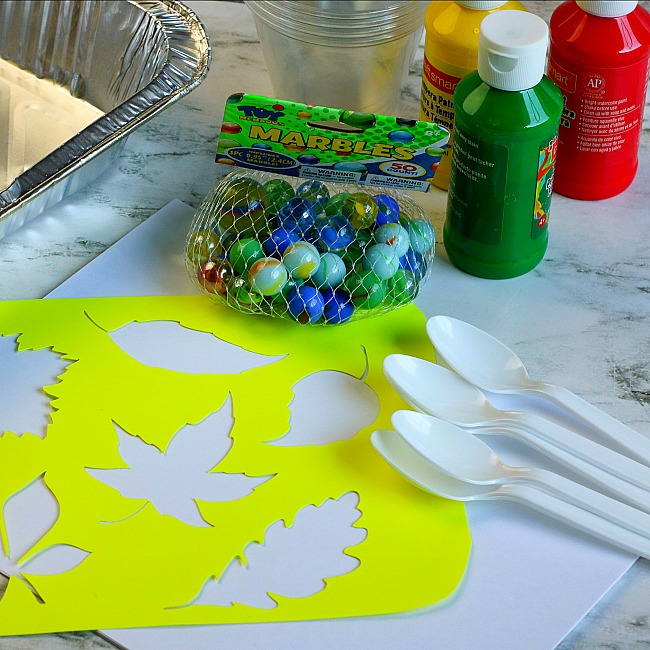 marble leaf painting activity 