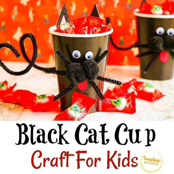 Black Cat Cup Craft For Kids