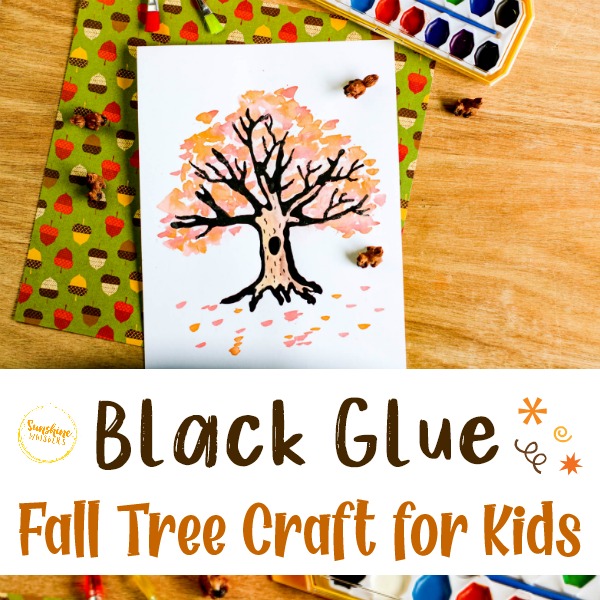 Black Glue Fall Tree Craft For Kids