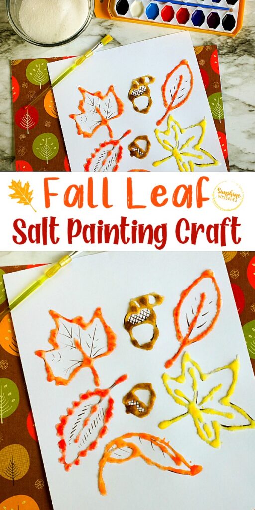 fall leaf salt painting craft for kids