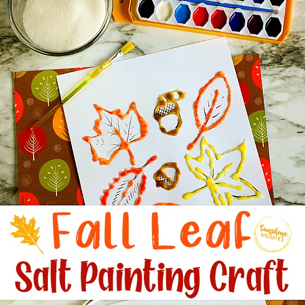 Fall Leaf Salt Painting Craft for Kids (with FREE Printable!)