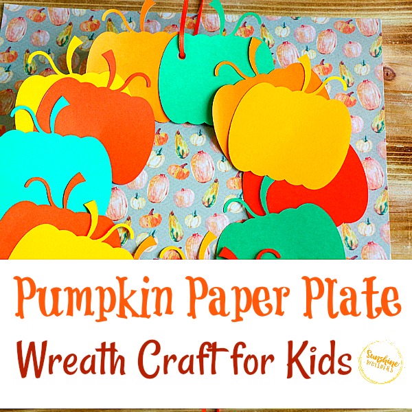 Pumpkin Paper Plate Wreath Craft For Kids