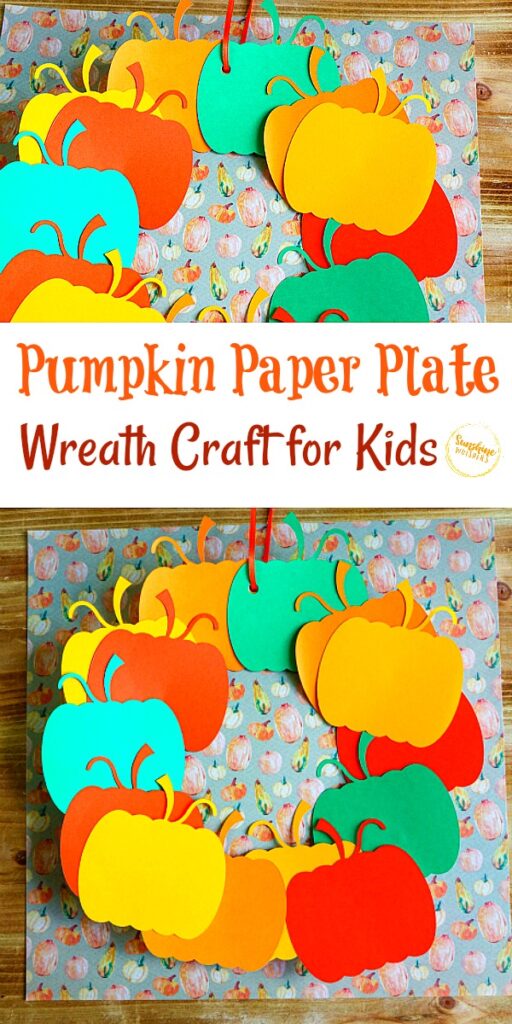 pumpkin paper plate wreath craft