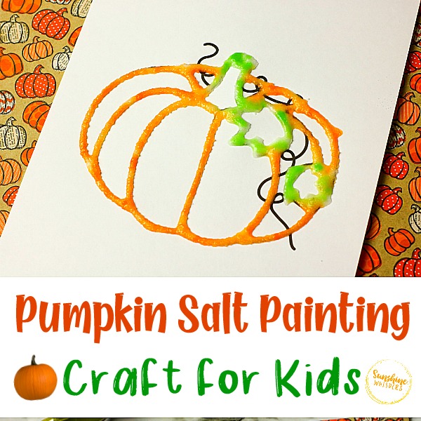 Pumpkin Salt Painting Craft for Kids (with FREE Printable!)