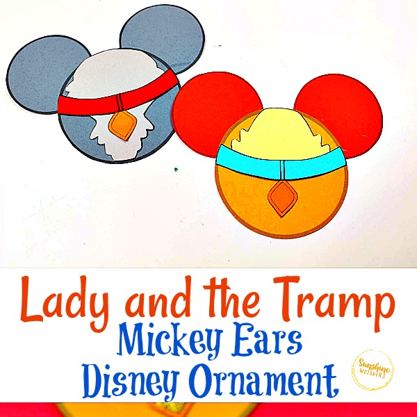 Lady and the Tramp Mickey Ears Disney Ornament