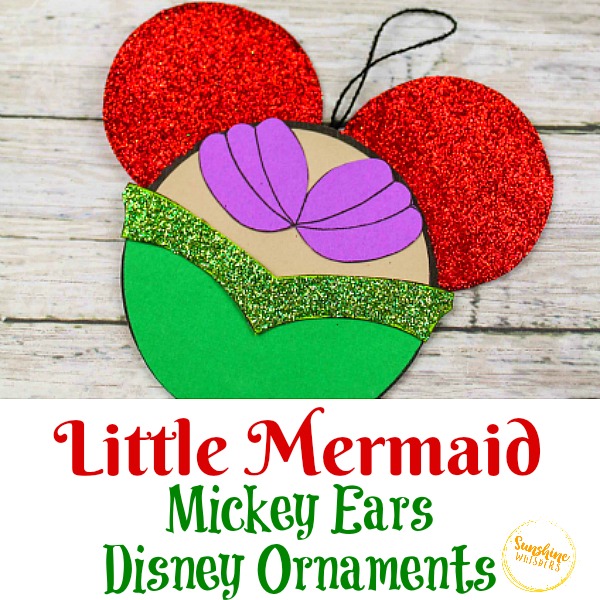 Little Mermaid Mickey Ears Disney Ornament