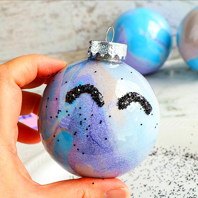 painted clear unicorn ornament