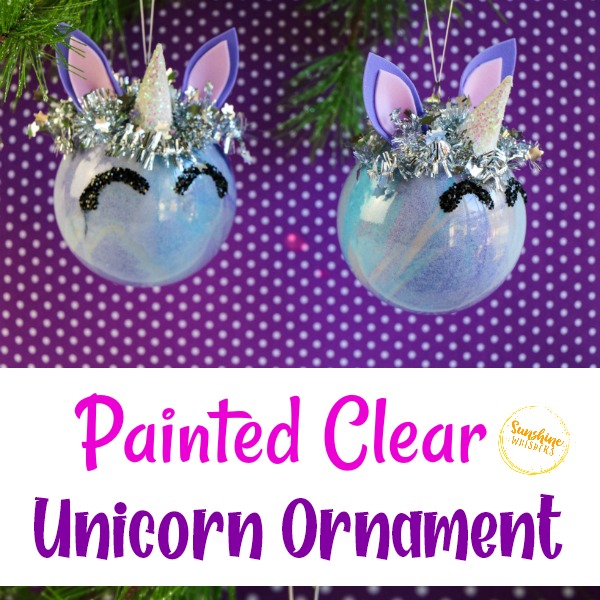 Clear Painted Unicorn Ornament Craft