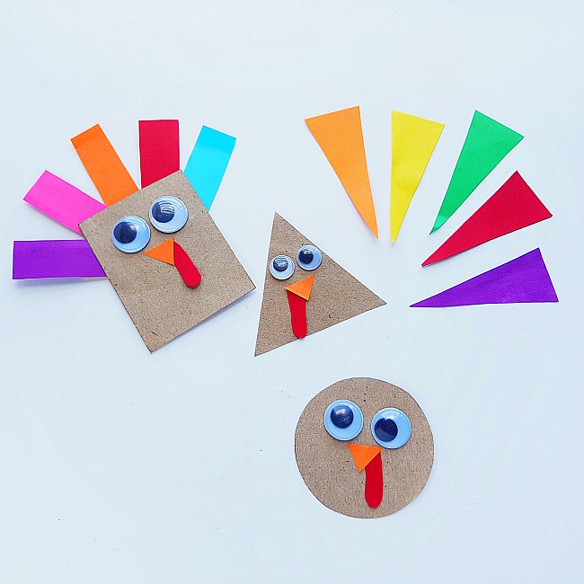 Turkey shape paper craft for kids