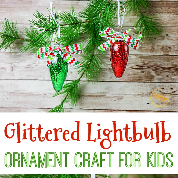 Glittered Lightbulb Ornament Craft For Kids
