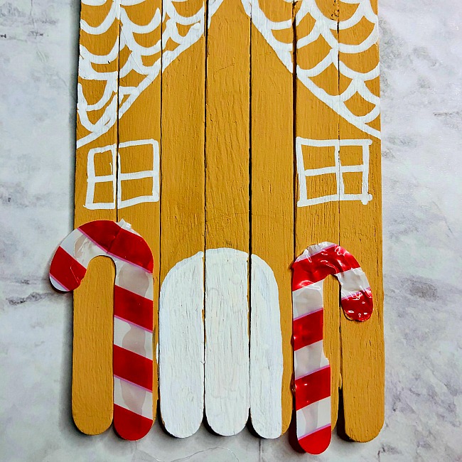 popsicle stick gingerbread house craft 