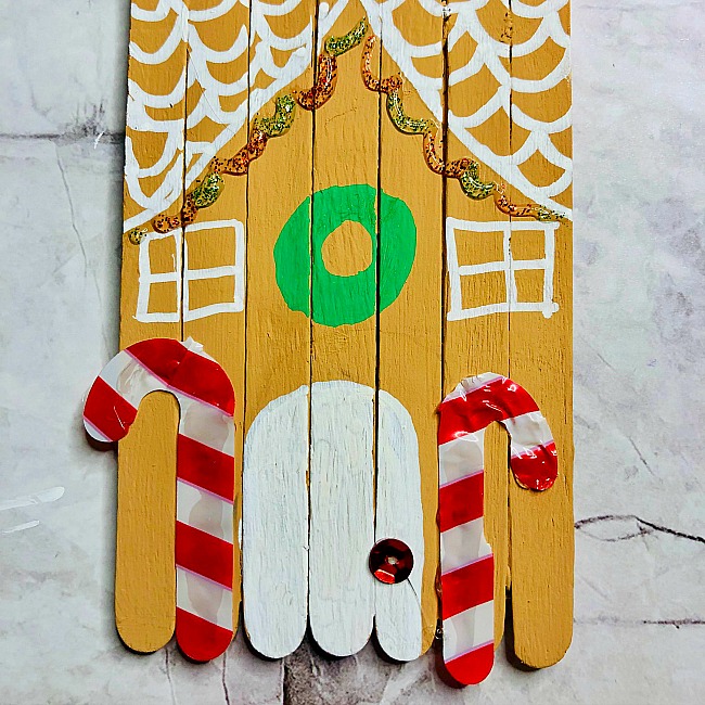 popsicle stick gingerbread house craft 