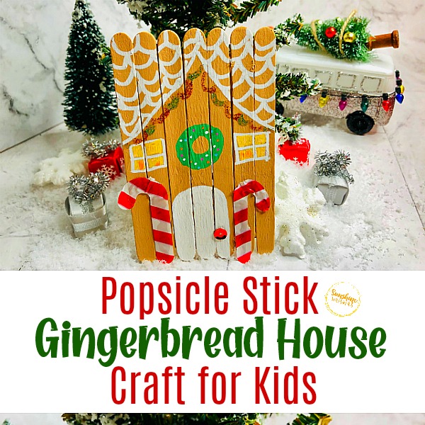 Popsicle Stick Gingerbread House Craft For Kids
