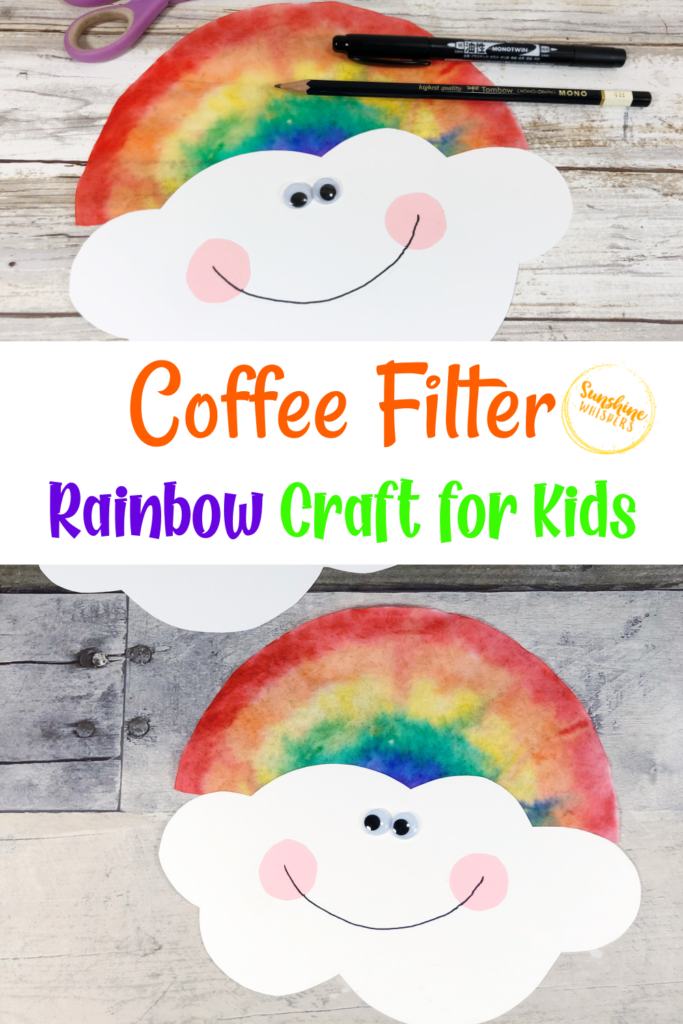 dollar store coffee filter rainbow