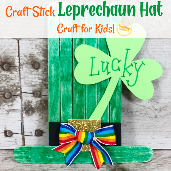 Dollar Store Craft Stick Leprechaun Hat Craft For Kids