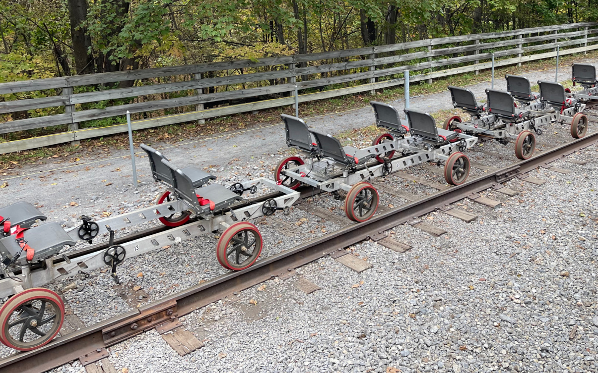 the traks and yaks rail bikes